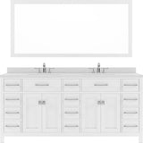 Virtu USA Caroline Parkway 72" Double Bath Vanity in White with Dazzle White Top and Round Sink with Mirror - Luxe Bathroom Vanities Luxury Bathroom Fixtures Bathroom Furniture