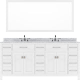 Virtu USA Caroline Parkway 72" Double Bath Vanity in White with Dazzle White Top and Round Sink with Brushed Nickel Faucet and Mirror - Luxe Bathroom Vanities