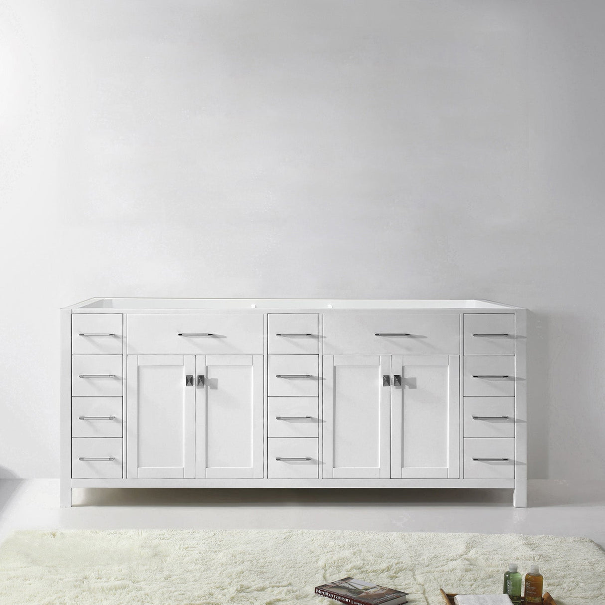 Virtu USA Caroline Parkway 78" Double Cabinet in White