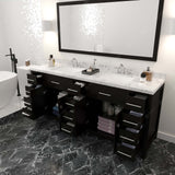 Virtu USA Caroline Parkway 78" Double Bath Vanity with White Quartz Top and Square Sinks with Matching Mirror