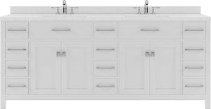 Virtu USA Caroline Parkway 78" Double Bath Vanity with Dazzle White Top and Square Sink - Luxe Bathroom Vanities Luxury Bathroom Fixtures Bathroom Furniture