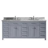 Virtu USA Caroline Parkway 78" Double Bath Vanity with Marble Top and Square Sink - Luxe Bathroom Vanities