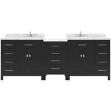 Virtu USA Caroline Parkway 93" Double Bath Vanity with White Quartz Top and Round Sinks - Luxe Bathroom Vanities