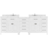 Virtu USA Caroline Parkway 93" Double Bath Vanity with White Quartz Top and Round Sinks - Luxe Bathroom Vanities