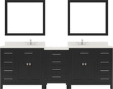 Virtu USA Caroline Parkway 93" Double Bath Vanity with Dazzle White Top and Round Sinks with Matching Mirror - Luxe Bathroom Vanities