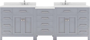 Virtu USA Caroline Parkway 93" Double Bath Vanity with Dazzle White Top and Round Sink - Luxe Bathroom Vanities Luxury Bathroom Fixtures Bathroom Furniture