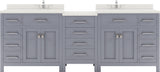 Virtu USA Caroline Parkway 93" Double Bath Vanity with Dazzle White Top and Round Sinks with Matching Mirror