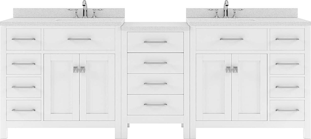 Virtu USA Caroline Parkway 93" Double Bath Vanity with Dazzle White Top and Round Sink - Luxe Bathroom Vanities Luxury Bathroom Fixtures Bathroom Furniture