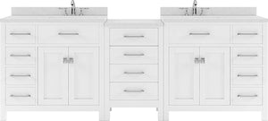 Virtu USA Caroline Parkway 93" Double Bath Vanity with Dazzle White Top and Round Sink - Luxe Bathroom Vanities Luxury Bathroom Fixtures Bathroom Furniture