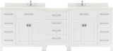 Virtu USA Caroline Parkway 93" Double Bath Vanity with Dazzle White Top and Round Sinks with Matching Mirror