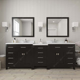 Virtu USA Caroline Parkway 93" Double Bath Vanity with Dazzle White Top and Square Sink with Brushed Nickel Faucet and Mirrors - Luxe Bathroom Vanities Luxury Bathroom Fixtures Bathroom Furniture