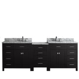 Virtu USA Caroline Parkway 93" Double Bath Vanity with Marble Top and Round Sink - Luxe Bathroom Vanities Luxury Bathroom Fixtures Bathroom Furniture