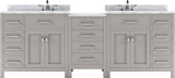 Virtu USA Caroline Parkway 93" Double Bath Vanity with Marble Top and Square Sink - Luxe Bathroom Vanities