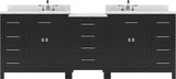 Virtu USA Caroline Parkway 93" Double Bath Vanity with Marble Top and Square Sink - Luxe Bathroom Vanities