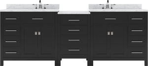 Virtu USA Caroline Parkway 93" Double Bath Vanity with Marble Top and Square Sink - Luxe Bathroom Vanities