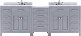 Virtu USA Caroline Parkway 93" Double Bath Vanity with Marble Top and Square Sink - Luxe Bathroom Vanities