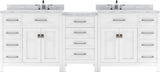 Virtu USA Caroline Parkway 93" Double Bath Vanity with Carrara White Top and Square Sinks with Brushed Nickel Faucets with Matching Mirror