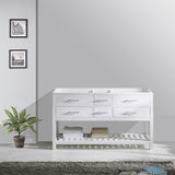 Virtu USA Caroline Estate 60" Double Cabinet in White