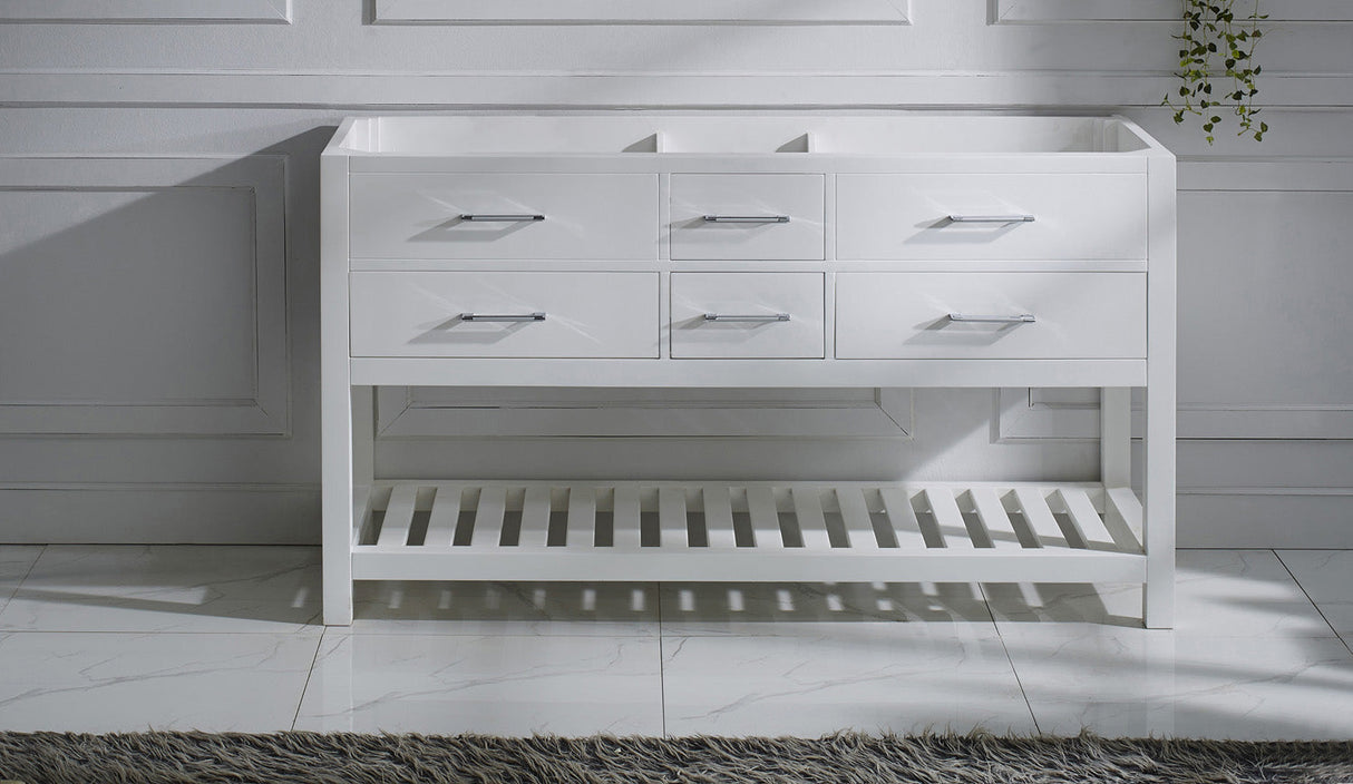 Virtu USA Caroline Estate 60" Double Cabinet in White