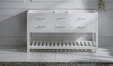 Virtu USA Caroline Estate 60" Double Cabinet in White