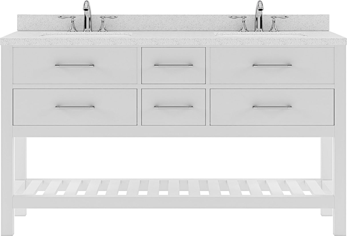 Virtu USA Caroline Estate 60" Double Bath Vanity with Dazzle White Top and Round Sink - Luxe Bathroom Vanities Luxury Bathroom Fixtures Bathroom Furniture