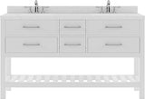 Virtu USA Caroline Estate 60" Double Bath Vanity with Dazzle White Top and Round Sink - Luxe Bathroom Vanities Luxury Bathroom Fixtures Bathroom Furniture