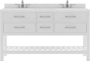 Virtu USA Caroline Estate 60" Double Bath Vanity with Dazzle White Top and Round Sink - Luxe Bathroom Vanities Luxury Bathroom Fixtures Bathroom Furniture