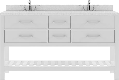 Virtu USA Caroline Estate 60" Double Bath Vanity with Dazzle White Top and Square Sink - Luxe Bathroom Vanities Luxury Bathroom Fixtures Bathroom Furniture