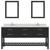 Virtu USA Caroline Estate 72" Double Bath Vanity with Dazzle White Quartz Top and Round Sinks with Matching Mirrors - Luxe Bathroom Vanities