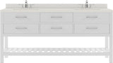 Virtu USA Caroline Estate 72" Double Bath Vanity with Dazzle White Quartz Top and Square Sinks - Luxe Bathroom Vanities