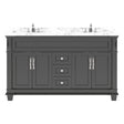 Virtu USA Victoria 60" Double Bath Vanity with White Quartz Top and Round Sinks - Luxe Bathroom Vanities