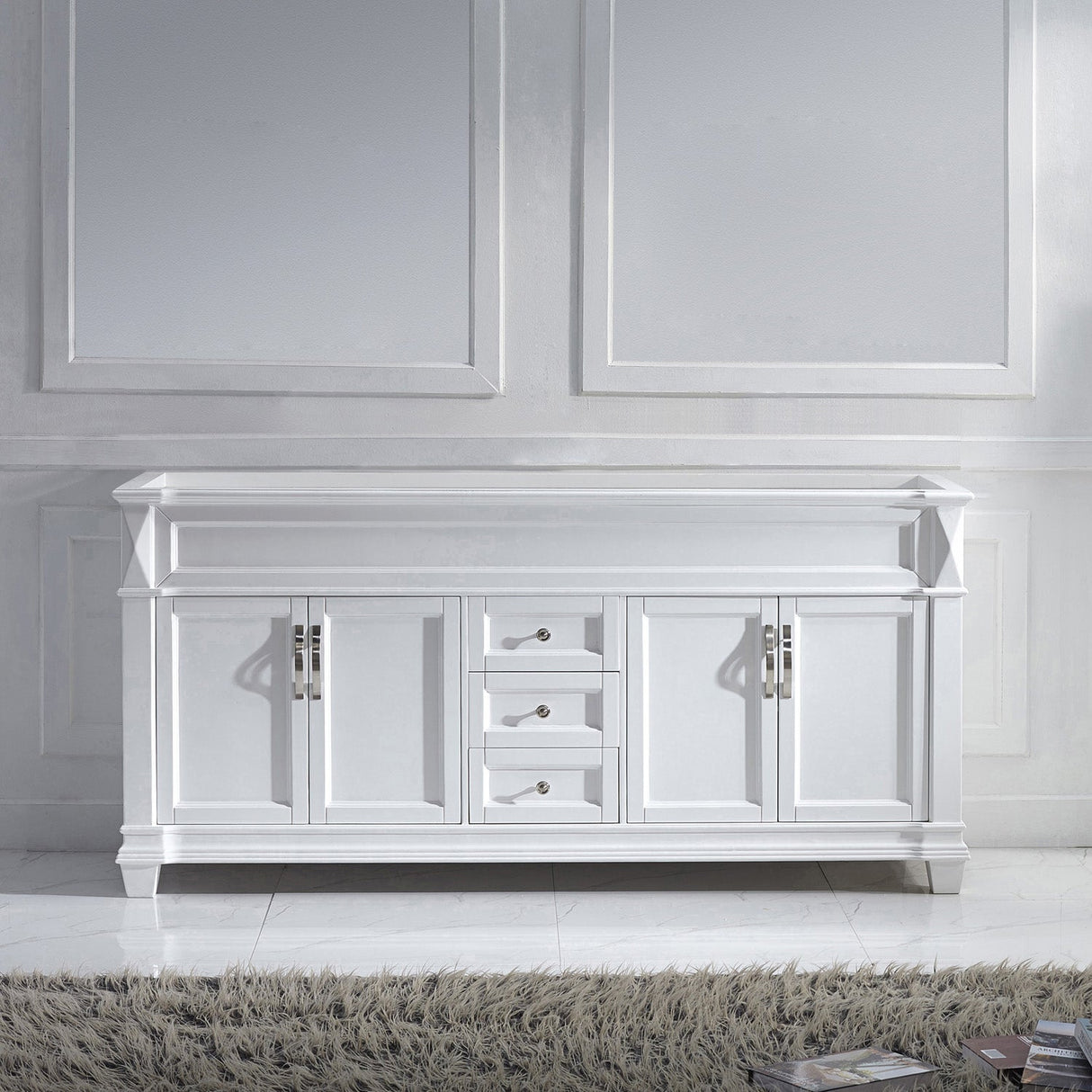 Virtu USA Victoria 72" Double Cabinet in White