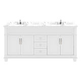 Virtu USA Victoria 72" Double Bath Vanity with White Quartz Top and Round Sinks - Luxe Bathroom Vanities