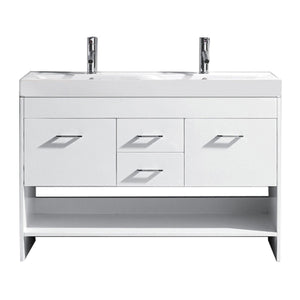 Virtu USA Gloria 48" Double Bath Vanity with White Ceramic Top and Square Sink with Polished Chrome Faucet - Luxe Bathroom Vanities Luxury Bathroom Fixtures Bathroom Furniture