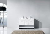 Virtu USA Gloria 48" Double Bath Vanity with White Ceramic Countertop and Integrated Square Sinks