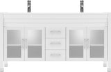 Virtu USA Ava 63" Double Bath Vanity with White Engineered Stone Top and Round Sinks with Matching Mirror