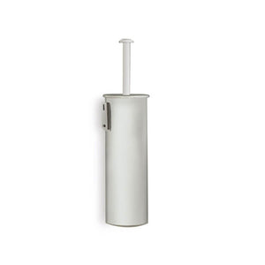 Toilet Brush Holder, Brushed Nickel, Wall Mounted, Rounded Brass