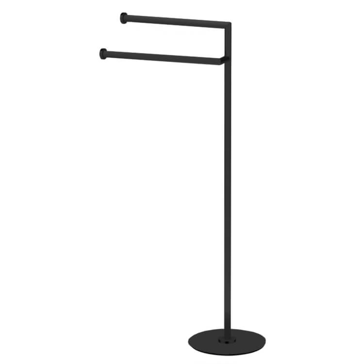 Towel Stand, Matte Black, Free Standing