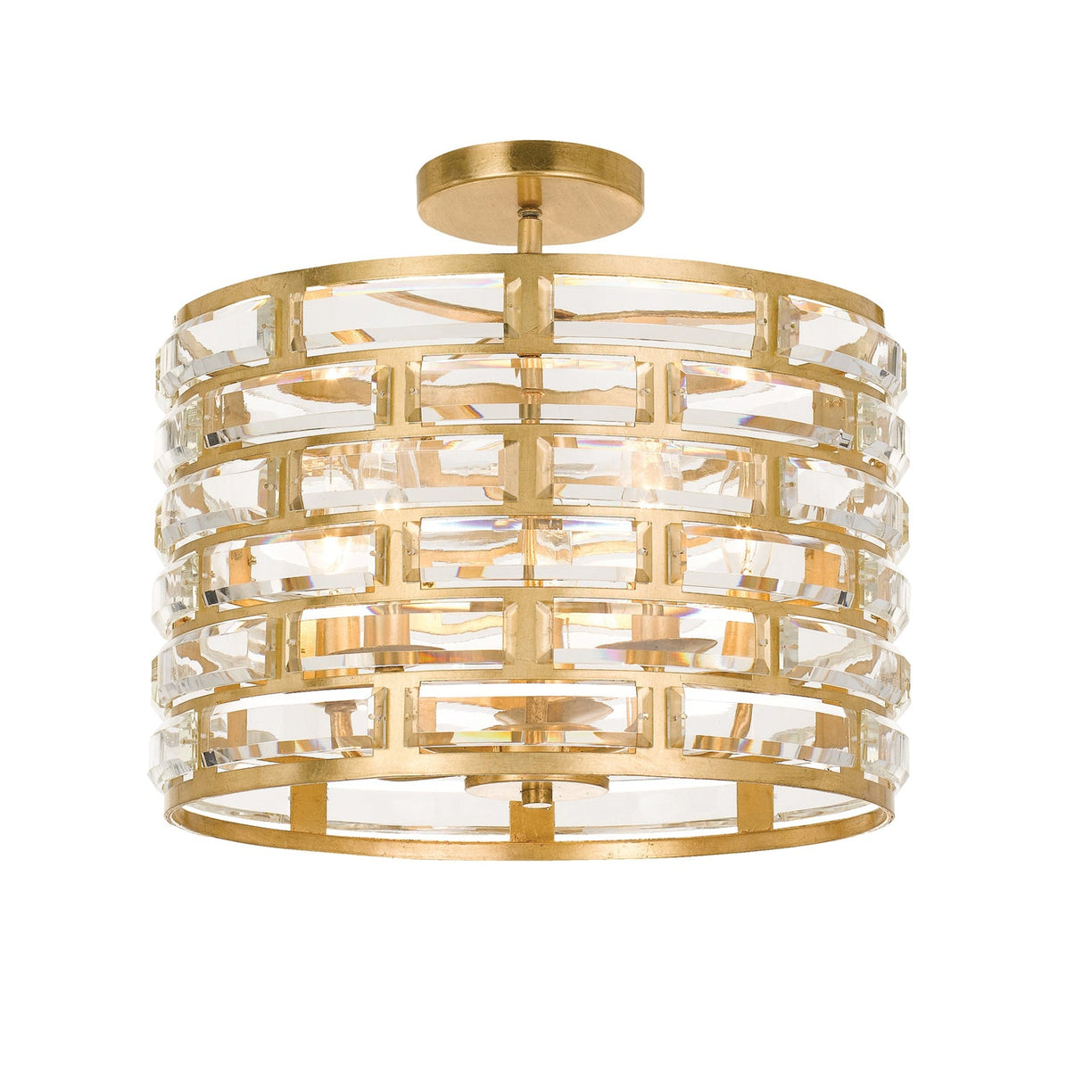 Meridian 5 Light Antique Gold Semi Flush Mount MER-4865-GA_CEILING