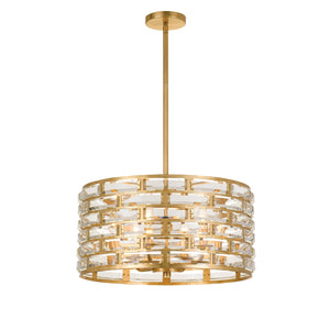 Meridian 6 Light Antique Gold Chandelier MER-4866-GA