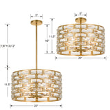 Meridian 6 Light Antique Gold Semi Flush Mount MER-4866-GA_CEILING