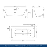 New England Home Goods 59" Serenity Freestanding acrylic bathtub