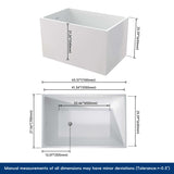New England Home Goods 43" Soak Freestanding acrylic bathtub No bench