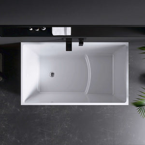 New England Home Goods Mitchell 47" Freestanding Tub in White - Stone Resin Solid Surface