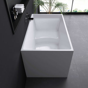 New England Home Goods Mitchell 47" Freestanding Tub in White - Stone Resin Solid Surface