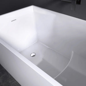 New England Home Goods Mitchell 47" Freestanding Tub in White - Stone Resin Solid Surface