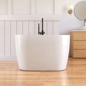 New England Home Goods Navagio 43" Freestanding Tub in White - Acrylic