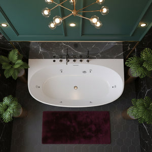 New England Home Goods Toubkal 67" Freestanding Tub in White - Stone Resin Solid Surface