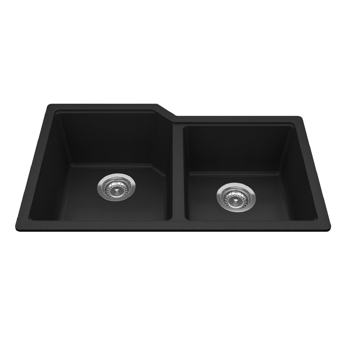 KINDRED MGC2031U-9MBKN Granite Series 30.69-in LR x 19.69-in FB Undermount Double Bowl Granite Kitchen Sink in Matte Black In Matte Black