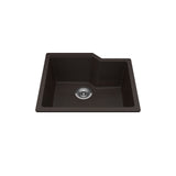 KINDRED MGS2022U-9ESN Granite Series 22.06-in LR x 19.69-in FB Undermount Single Bowl Granite Kitchen Sink in Mocha In Mocha